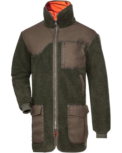 Wald & Forst Faserpelz Wendejacke M Signalcamo/Oliv geräuscharm