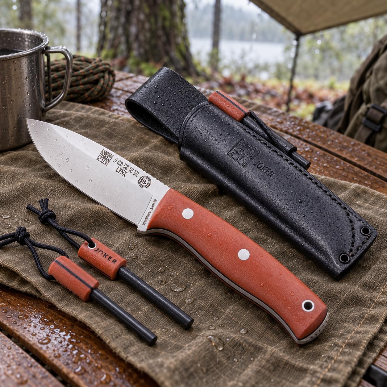 Joker Lynx 111 Bushcraftmesser 10,5 cm Nussbaumholz