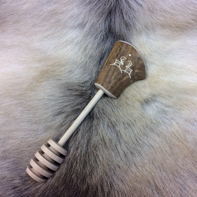 Wood Jewel HHS Hunajahyrrä Honiglöffel Horn