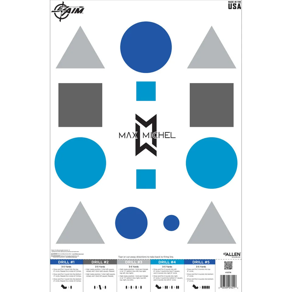 Allen EZ Aim Max Michel Course of Fire Zielscheibe Papier 50er Pack