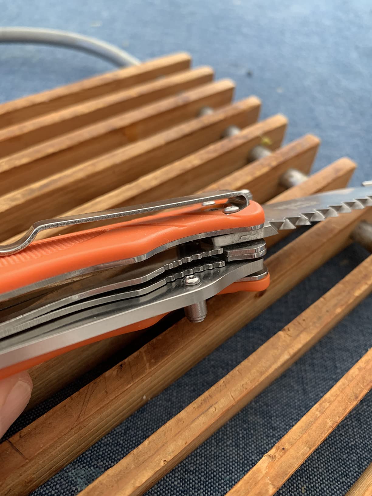 Wald & Forst Einhand Jagdmesser Orange 8 cm Säge