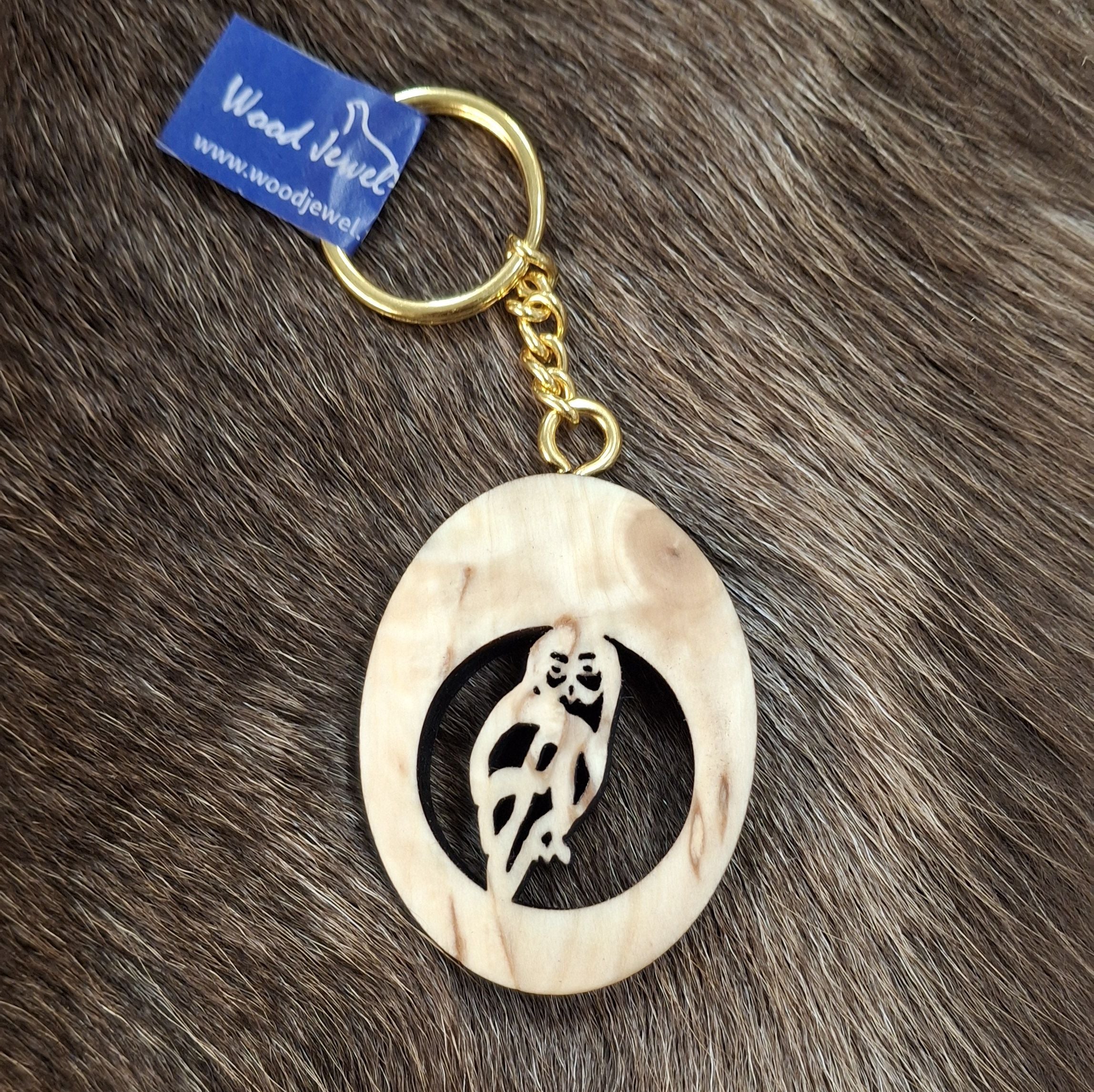 Wood Jewel 301 Oval Schlüsselanhänger Maserbirke Kette
