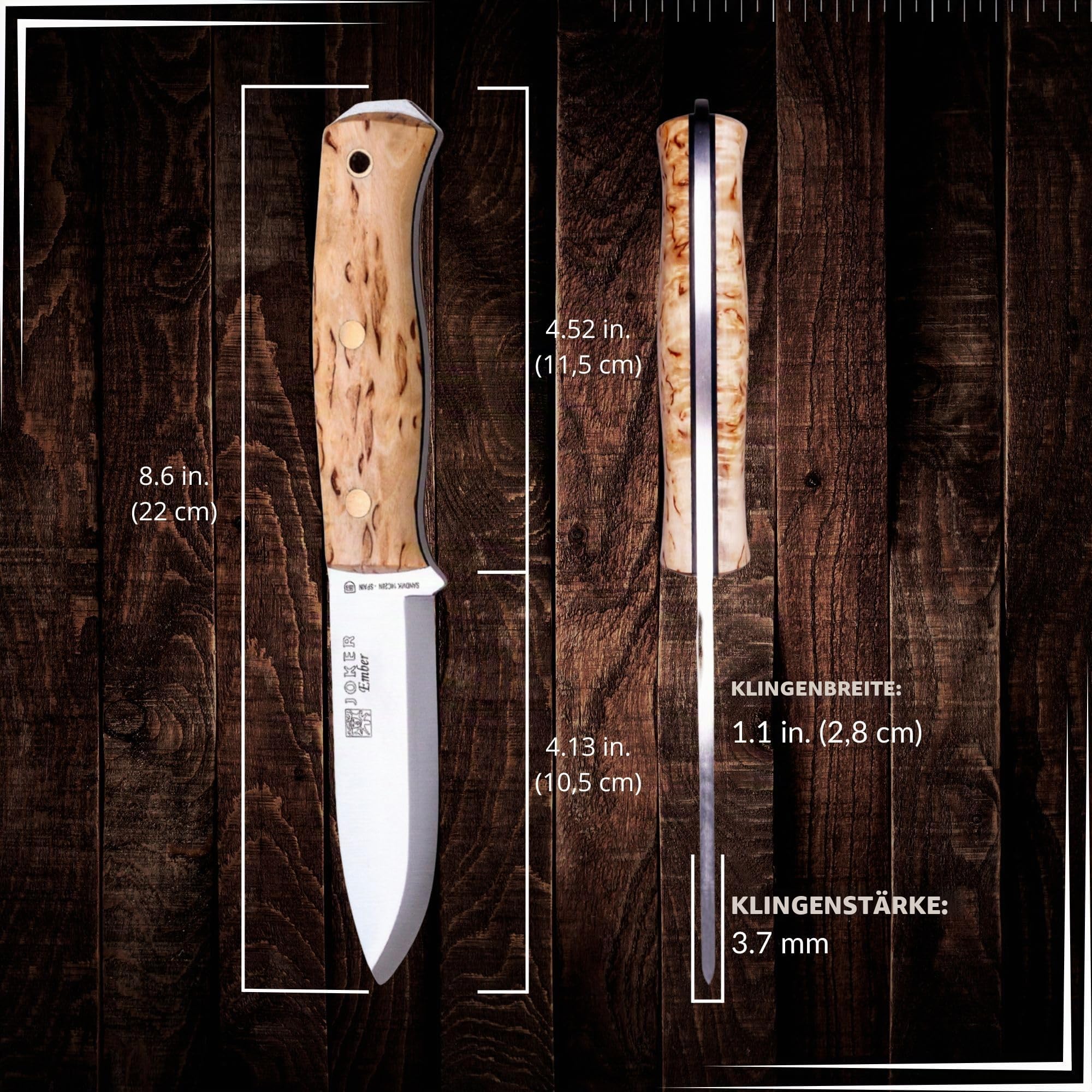 Joker Ember Scandi CL122-P Jagdmesser 10,5 cm