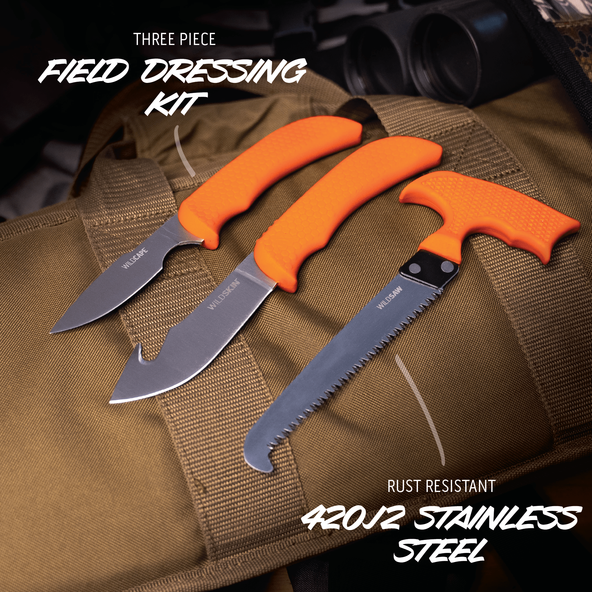 Outdoor Edge WildGuide Jagdmesser-Set 3-teilig mit Säge