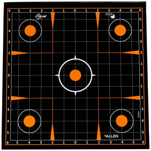 Allen Splash Sight-In Grid Einschießscheiben 5er-Pack reaktiv