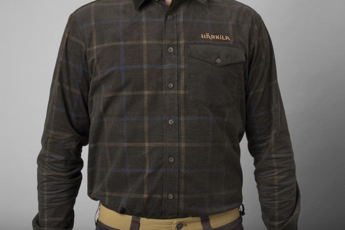 Härkila Kaldfjord Cordhemd Shadow Brown XXL kariert