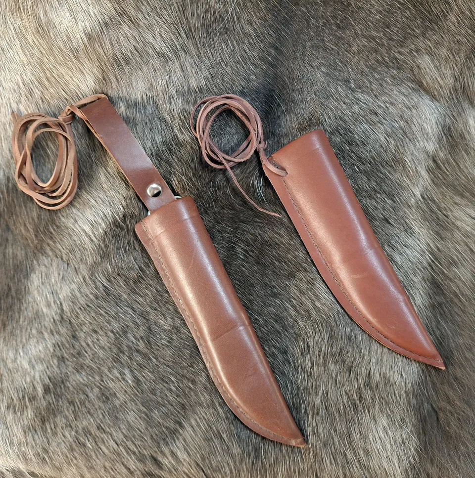 Wood Jewel Pilzmesser Lederscheide Gürtelschlaufe