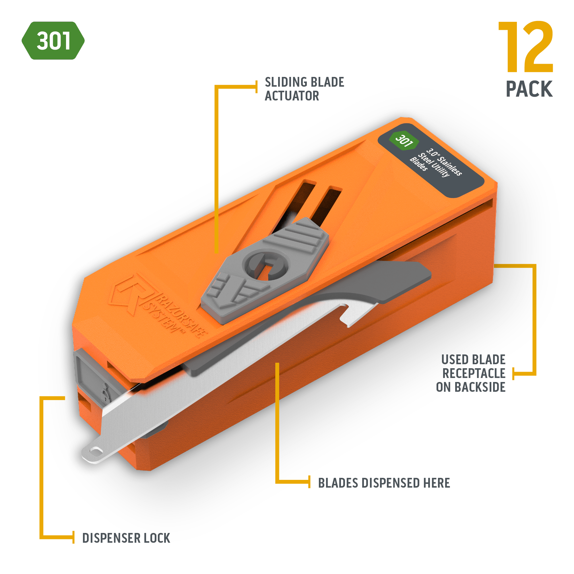 Outdoor Edge 301 Ersatzklingen 12er 3.0 Zoll rostfrei