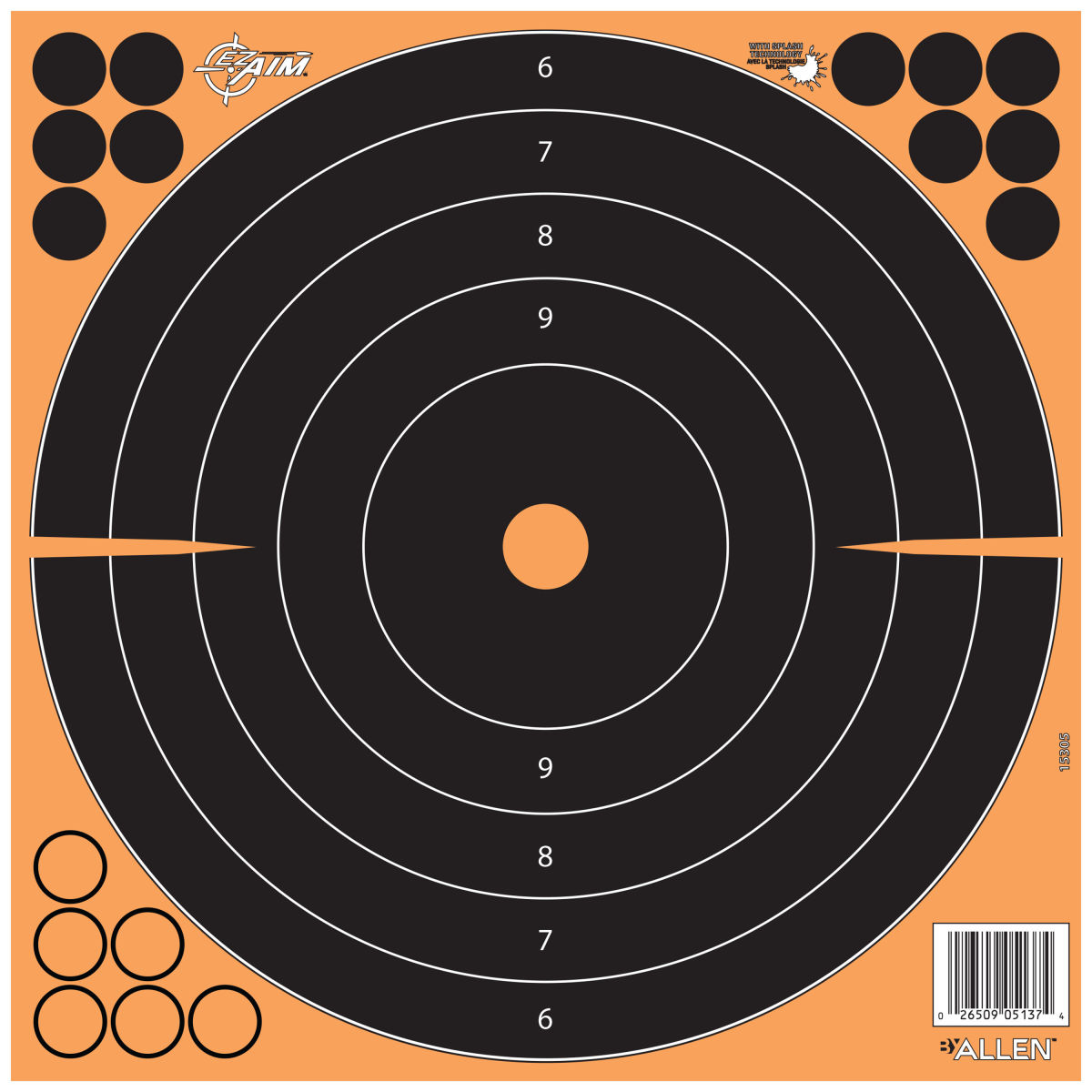 Allen Splash Bullseye Zielscheiben Papier Orange 10er