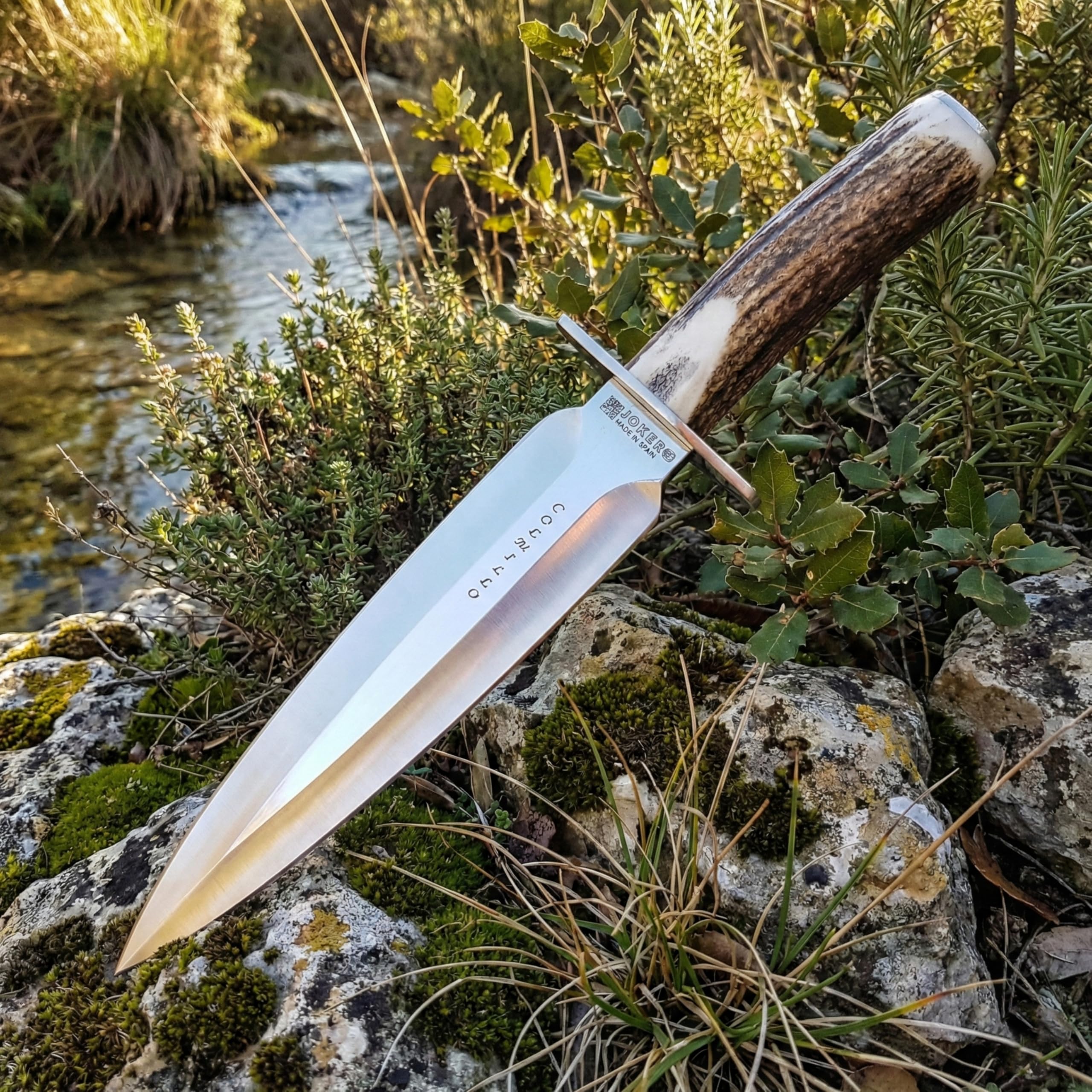 Joker Colmillo CC108 Jagdmesser Hirschhorn Lederscheide