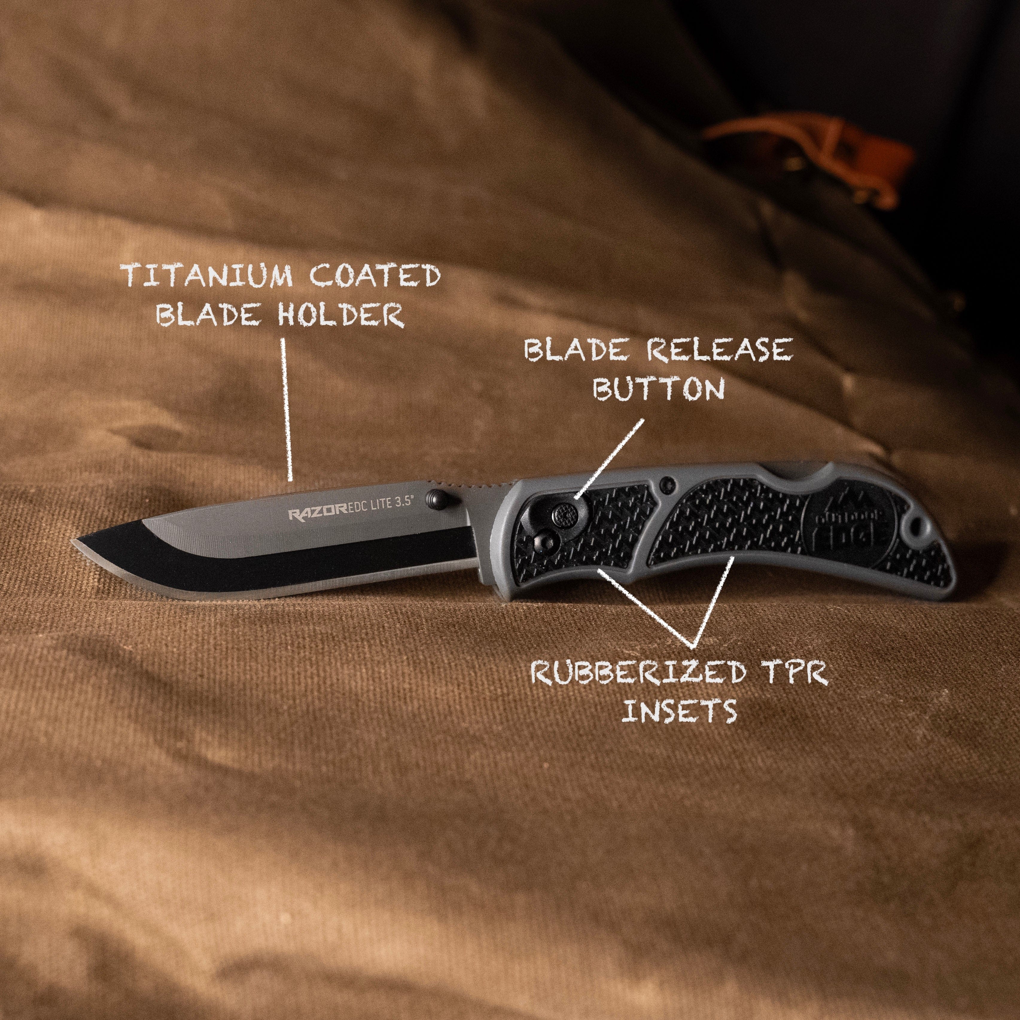 Outdoor Edge Razor EDC Obsidian Klappmesser schwarz 3,5 Zoll 12 Klingen