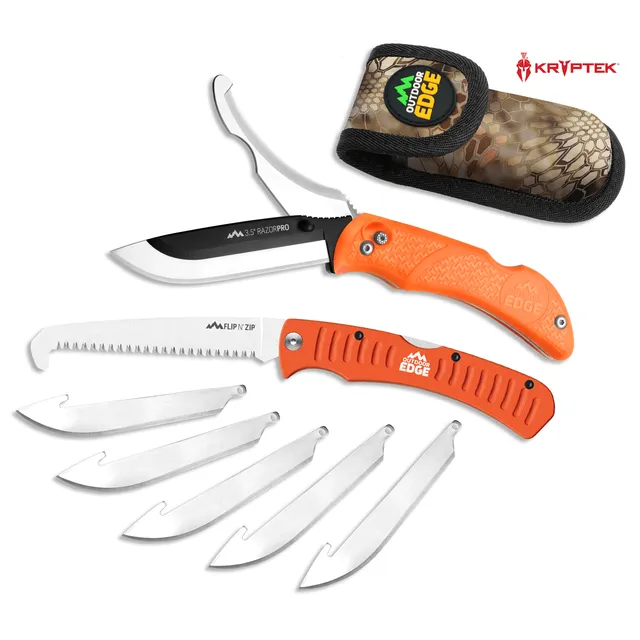 Outdoor Edge RazorPro G Jagdmesser-Set mit Säge orange