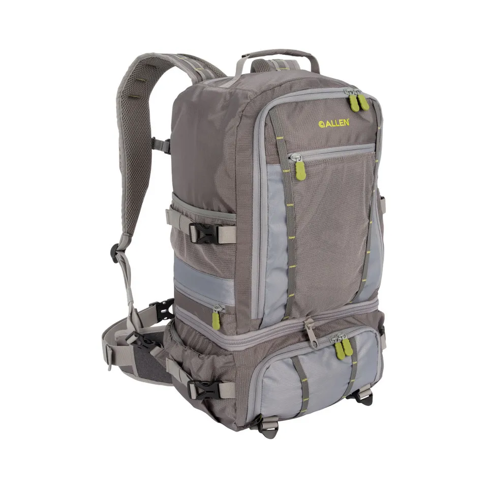 Allen Fryingpan River Angelrucksack 30 Liter Grau Lime 2in1