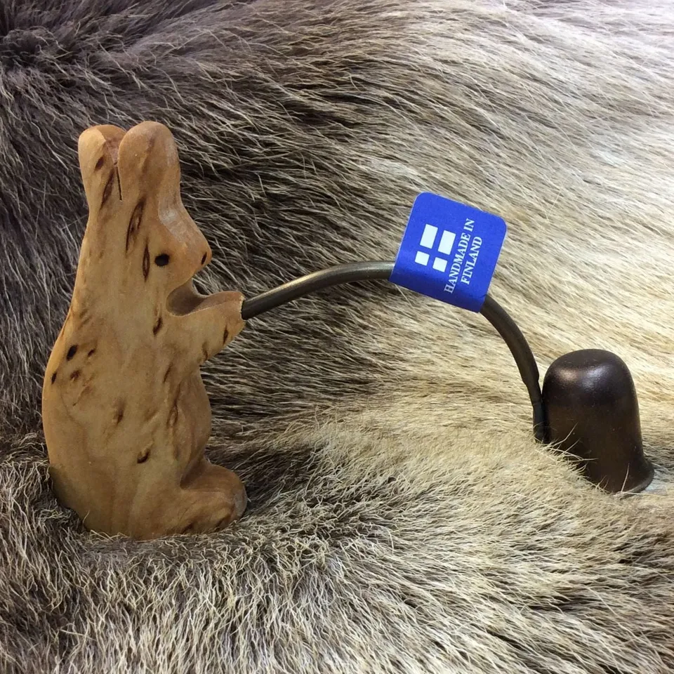Wood Jewel Kerzenlöscher Hase Birke Metall