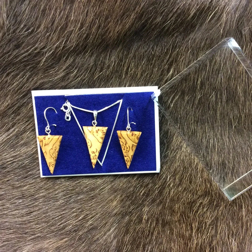 Wood Jewel 213S Schmuckset Maserbirke Silber