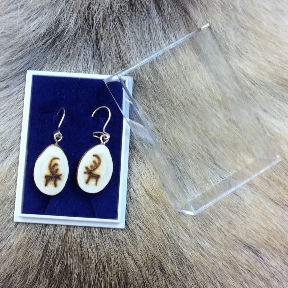 Wood Jewel 85K Ohrringe Rentierhorn Rentiermotiv