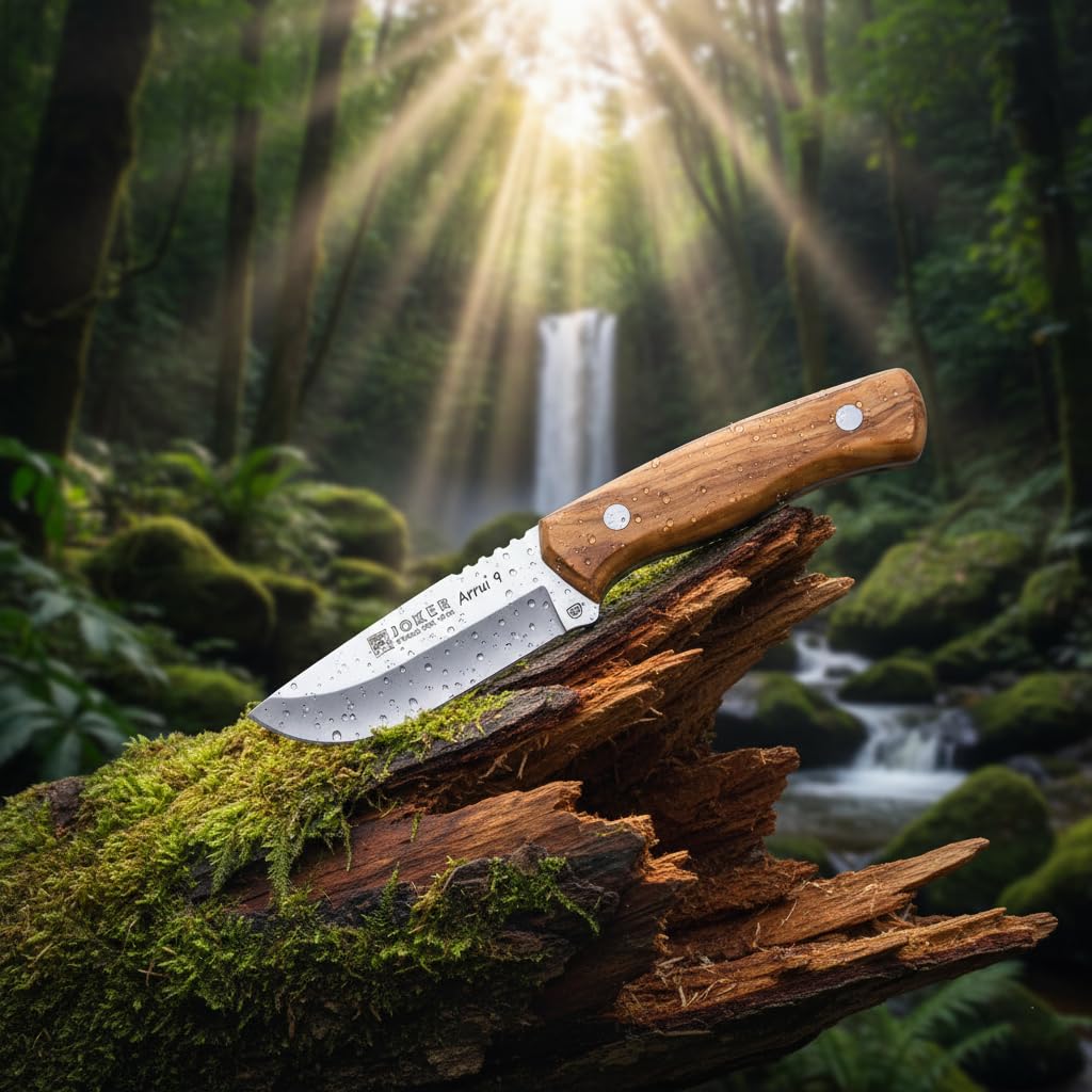 Joker Arrui 9 CO64 Bushcraft-Messer 9 cm Olivenholz