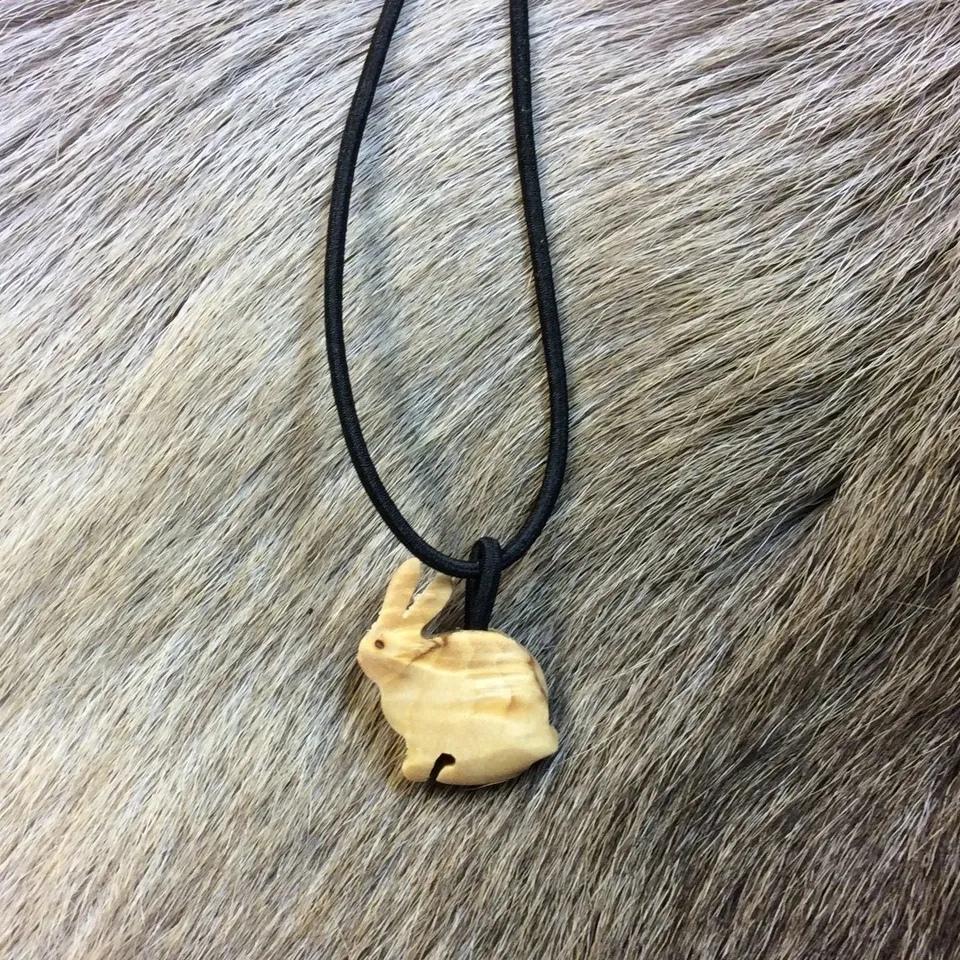 Wood Jewel Rabbit Gummiband Halskette Birke Hase