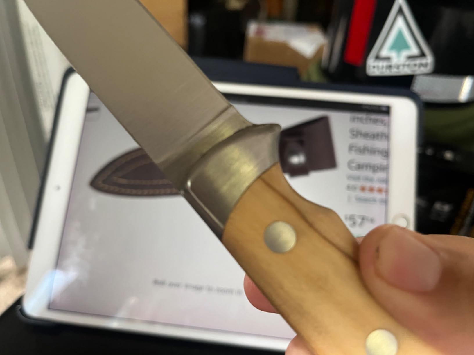 Joker Pantera CO16 Jagdmesser Olivenholz 10 cm Lederscheide
