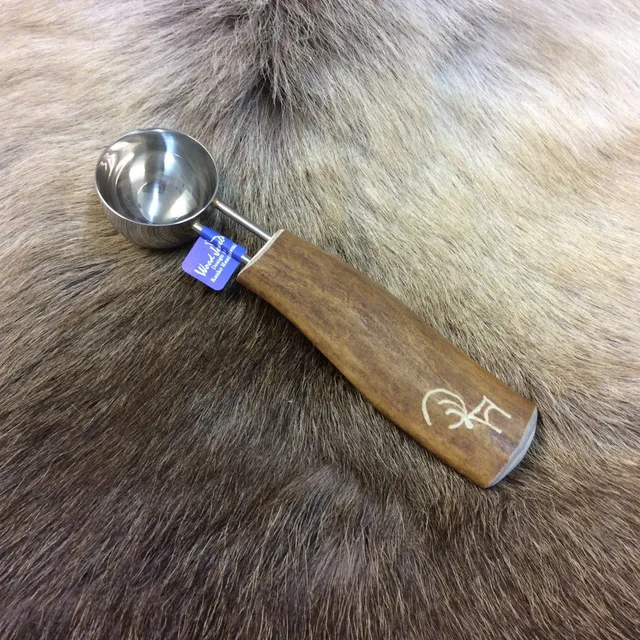 Wood Jewel Kaffeemaß Rentiergeweih Metall Gravur