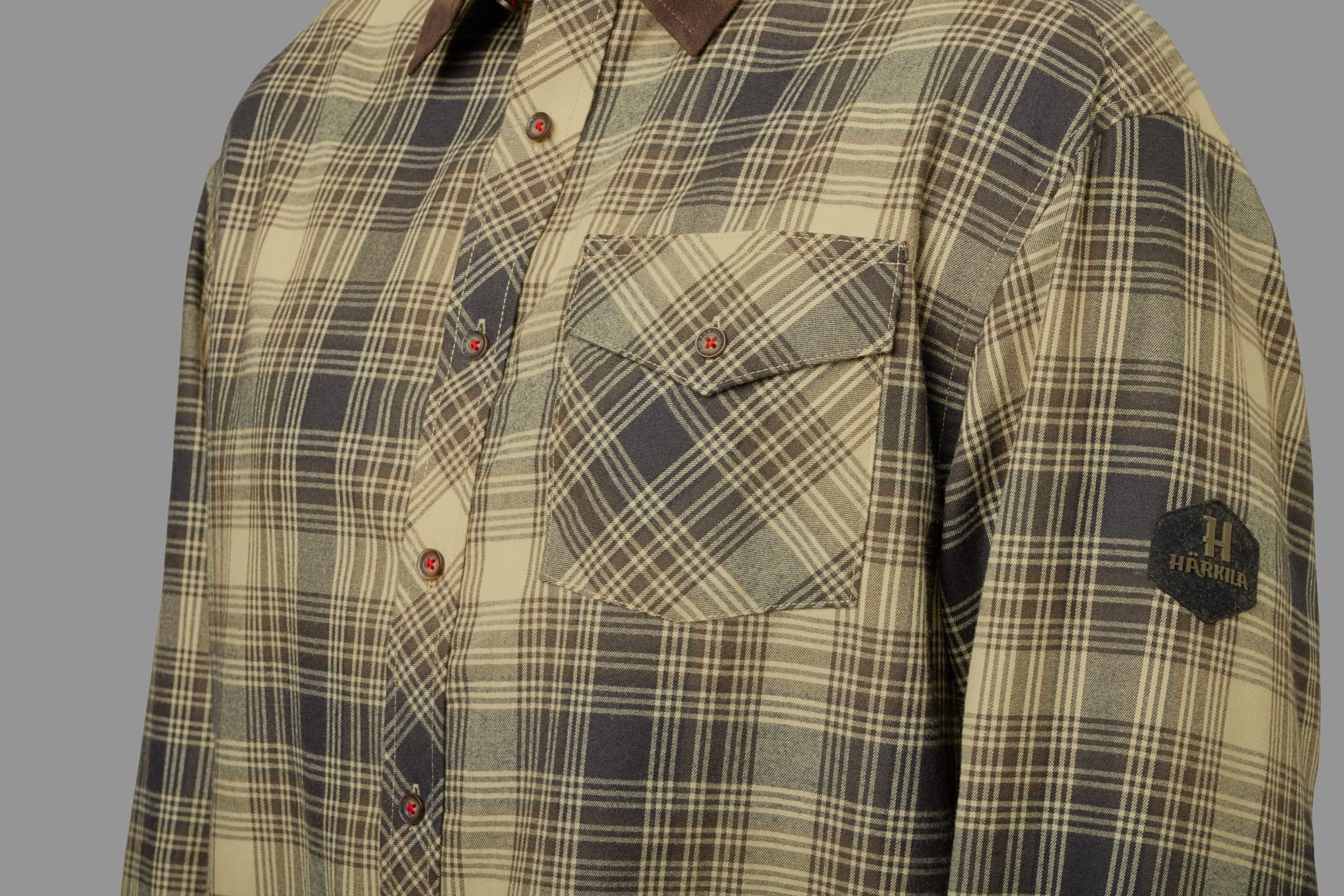 Härkila Driven Hunt Flannel Hemd Kariert Wollmix Braun
