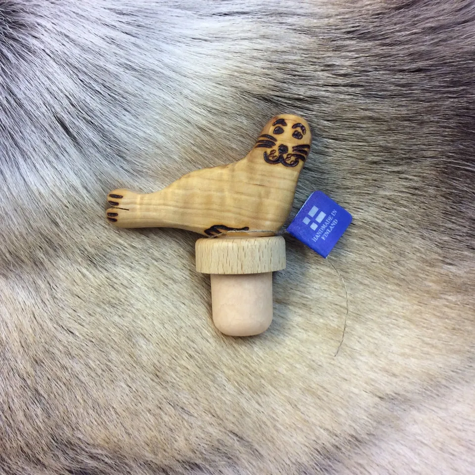 Wood Jewel Flaschenverschluss Ringelrobbe Maserbirke