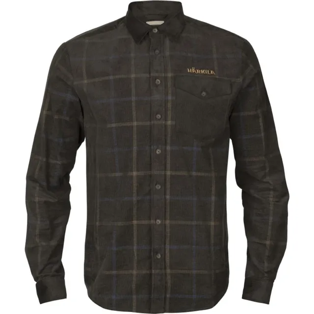 Härkila Kaldfjord Corduroy Check Hemd Shadow Brown L