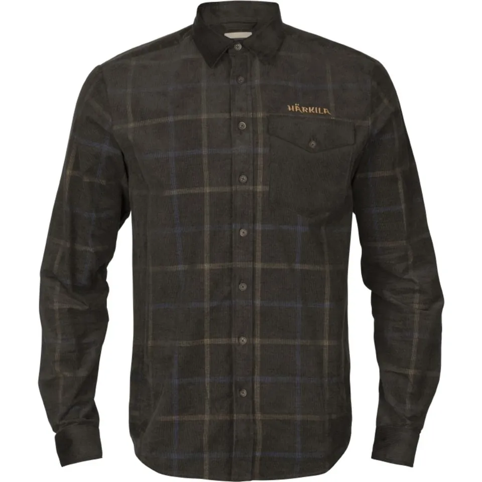 Härkila Kaldfjord Corduroy Check Hemd Shadow Brown L