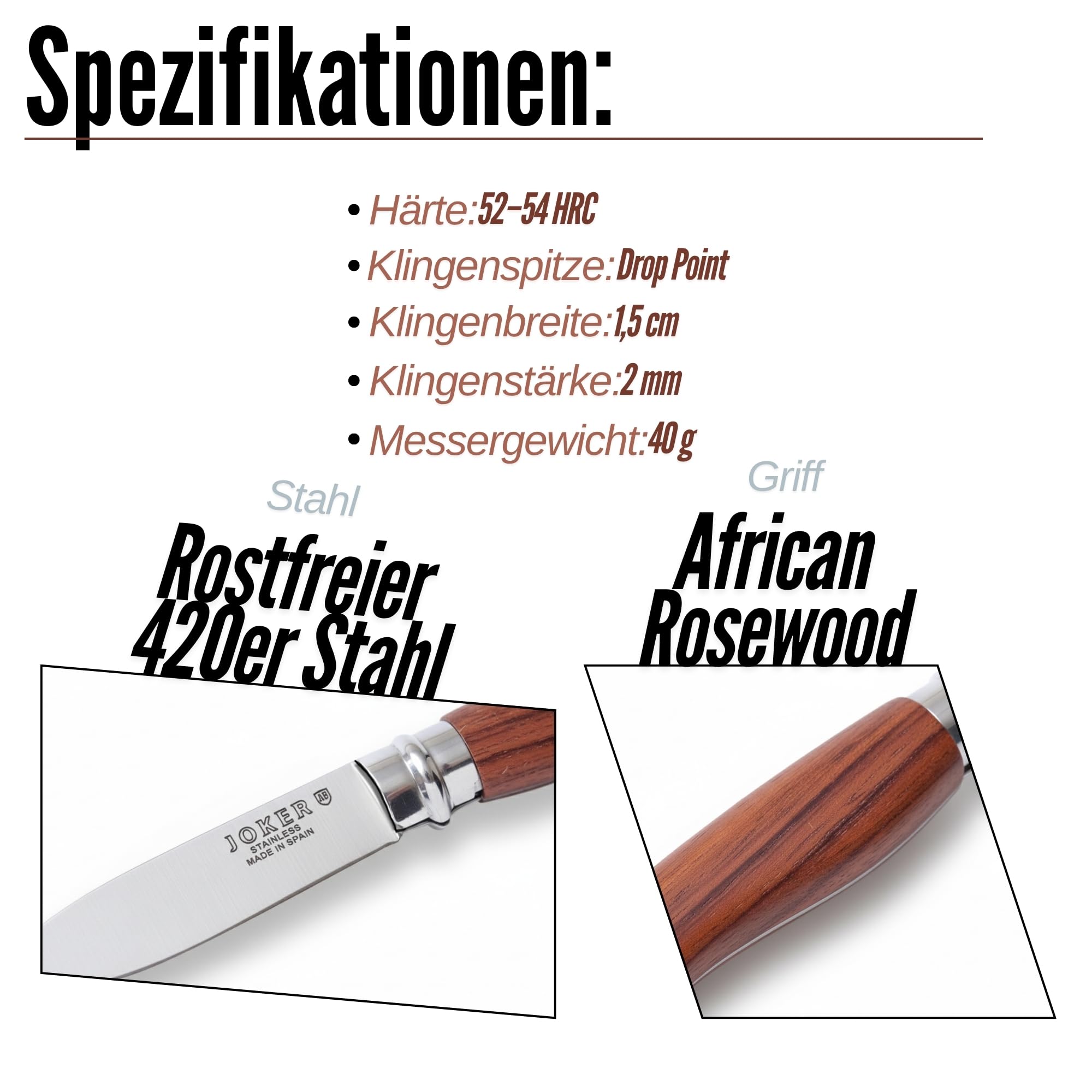 Joker NB23 Taschenmesser Klappmesser Bubinga 8 cm