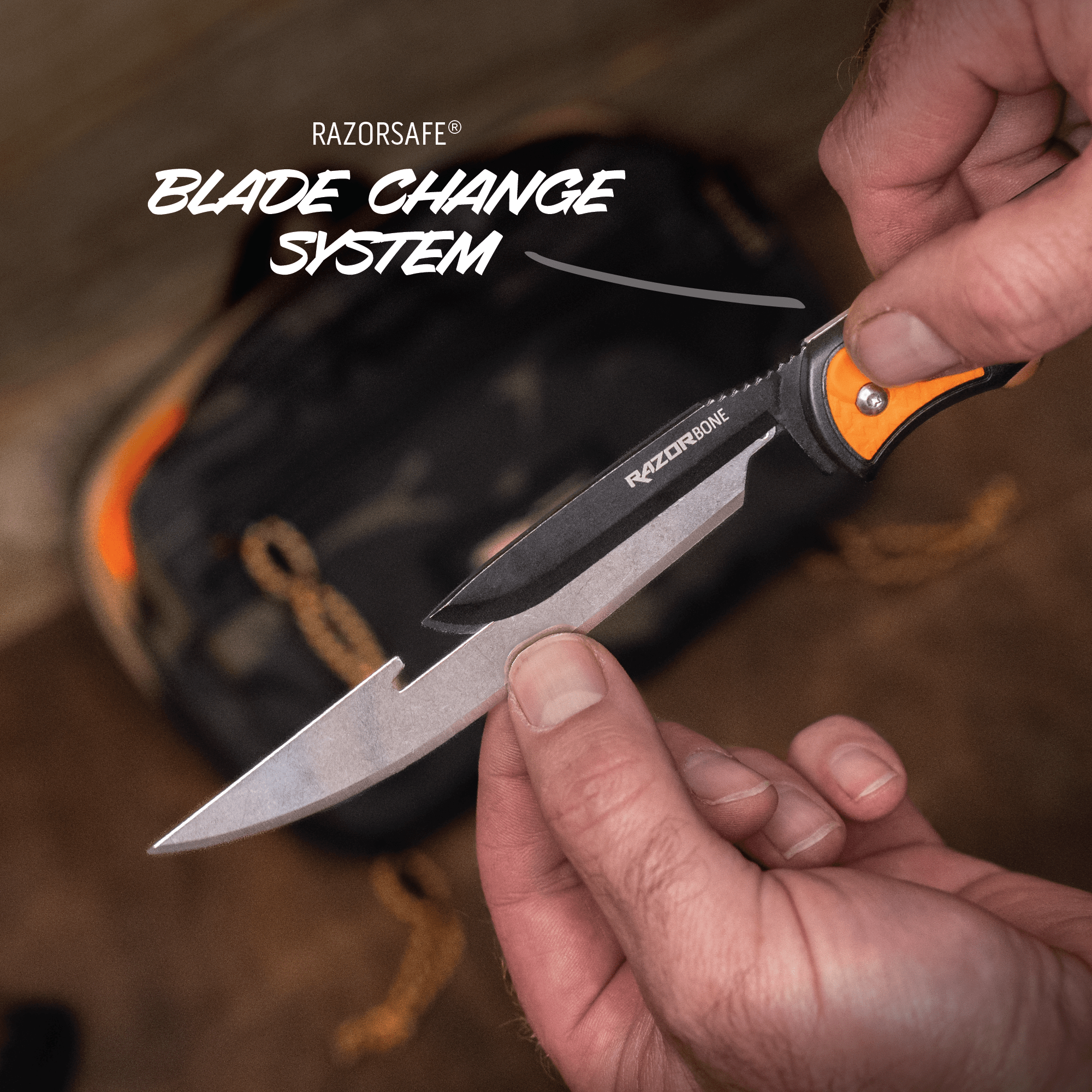 Outdoor Edge RazorBone Klappmesser Blaze Orange 6 Klingen