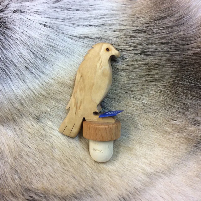 Wood Jewel 2357b Flaschenstopfen Adler sitzend Maserbirke