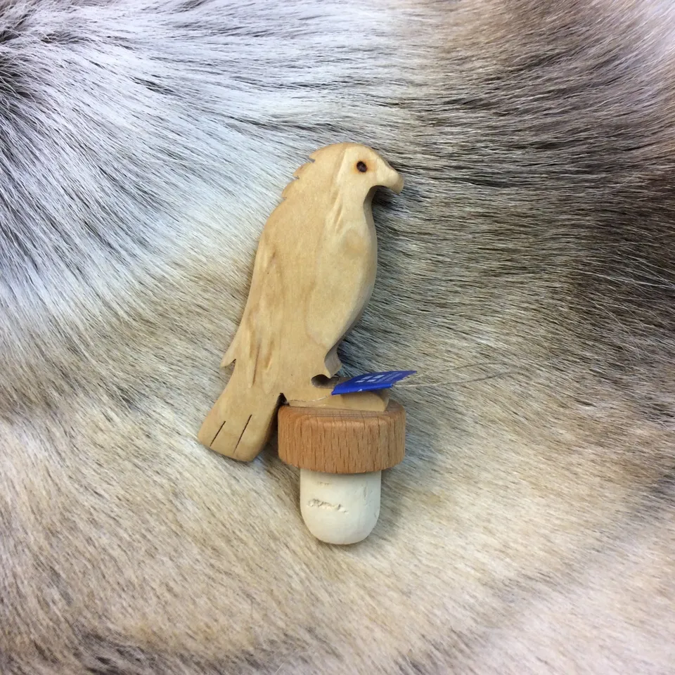 Wood Jewel 2357b Flaschenstopfen Adler sitzend Maserbirke