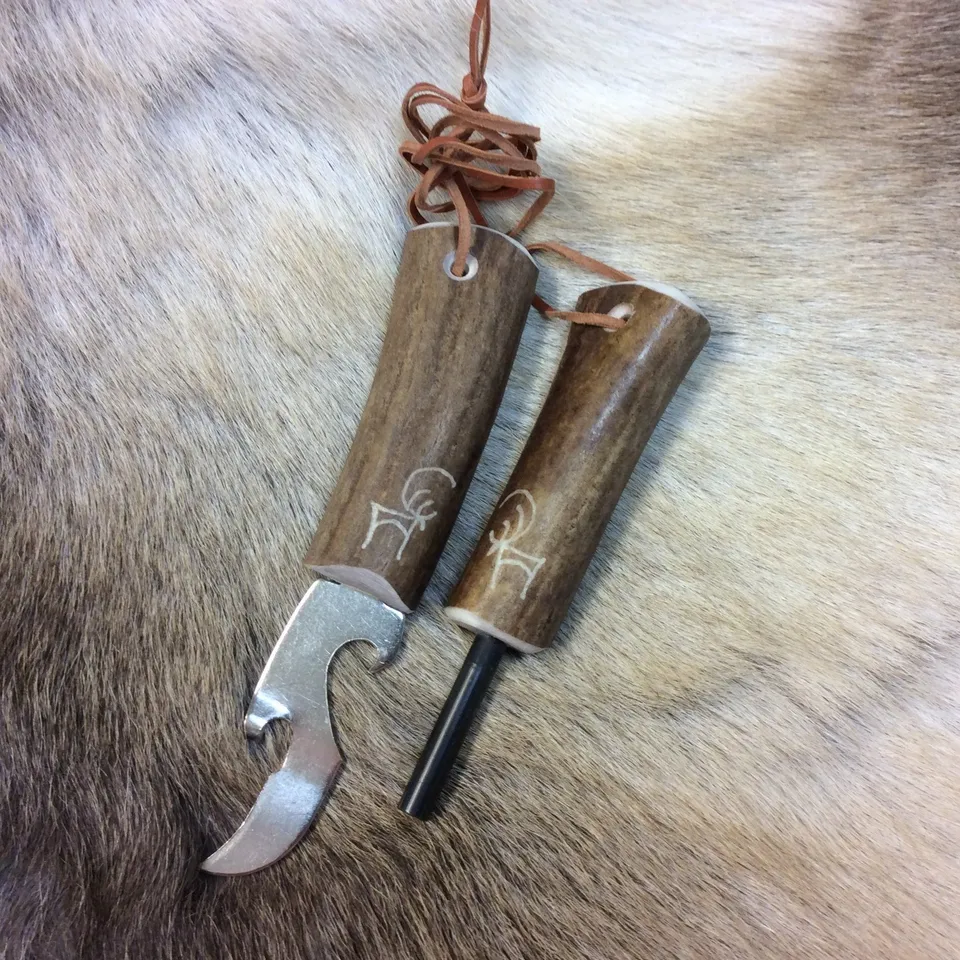 Wood Jewel JA349X Survival Set Rentierhorn Feuerstahl