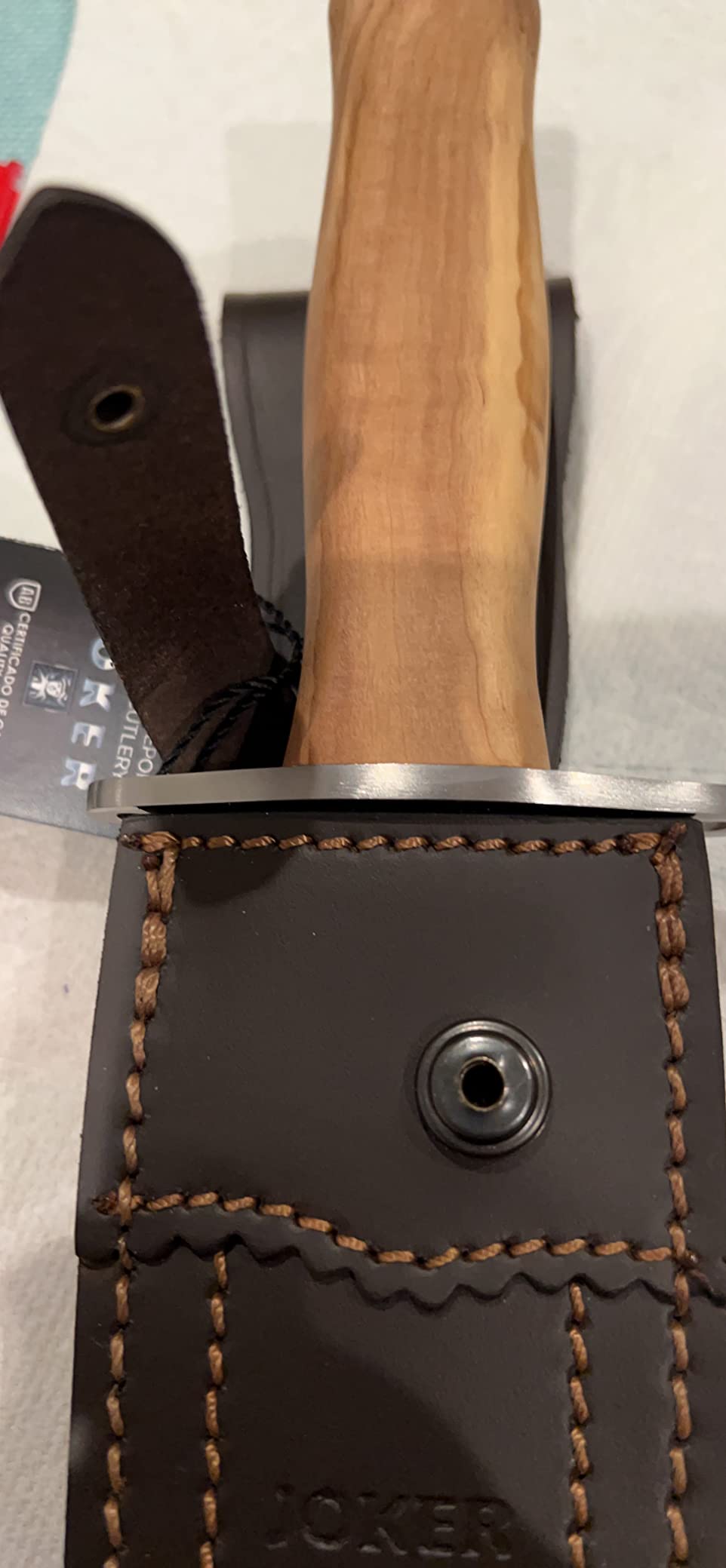 Joker Colmillo CO108 Jagdmesser Olivenholz Lederscheide