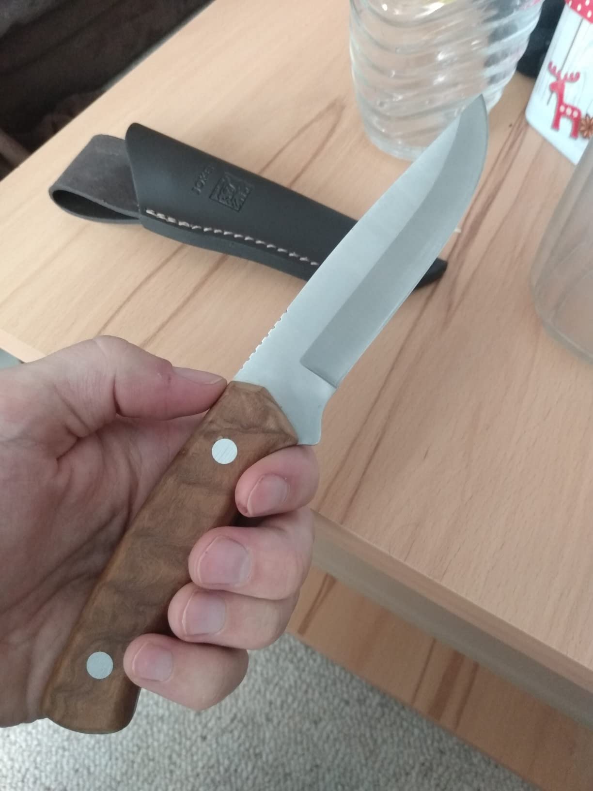 Joker Arrui CO63 Jagdmesser 12 cm Olivenholz
