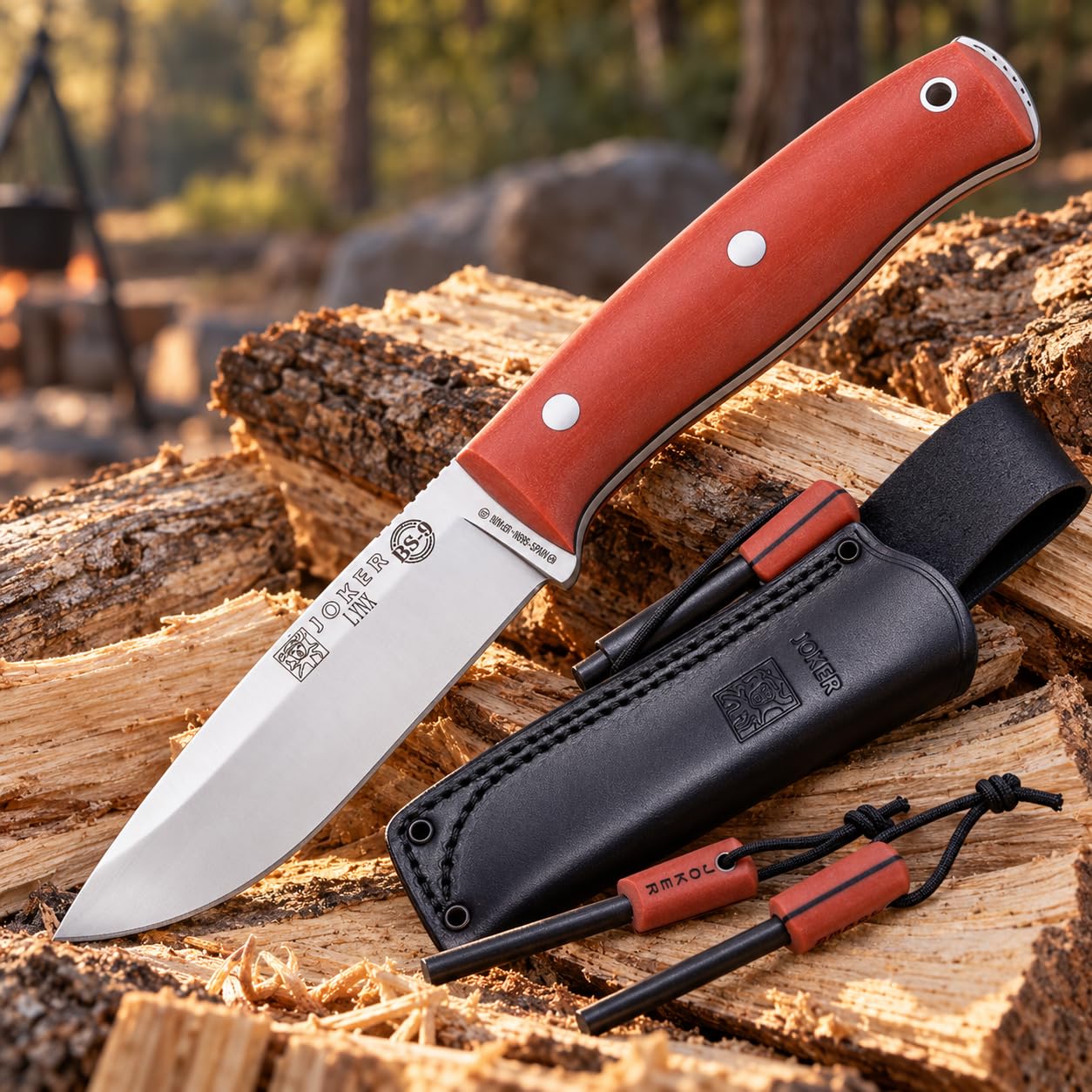 Joker Lynx 111 Bushcraftmesser 10,5 cm Nussbaumholz
