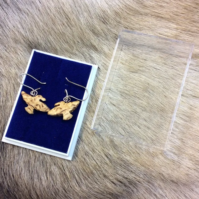 Wood Jewel Eagle Ohrringe Birke mit Silberhaken