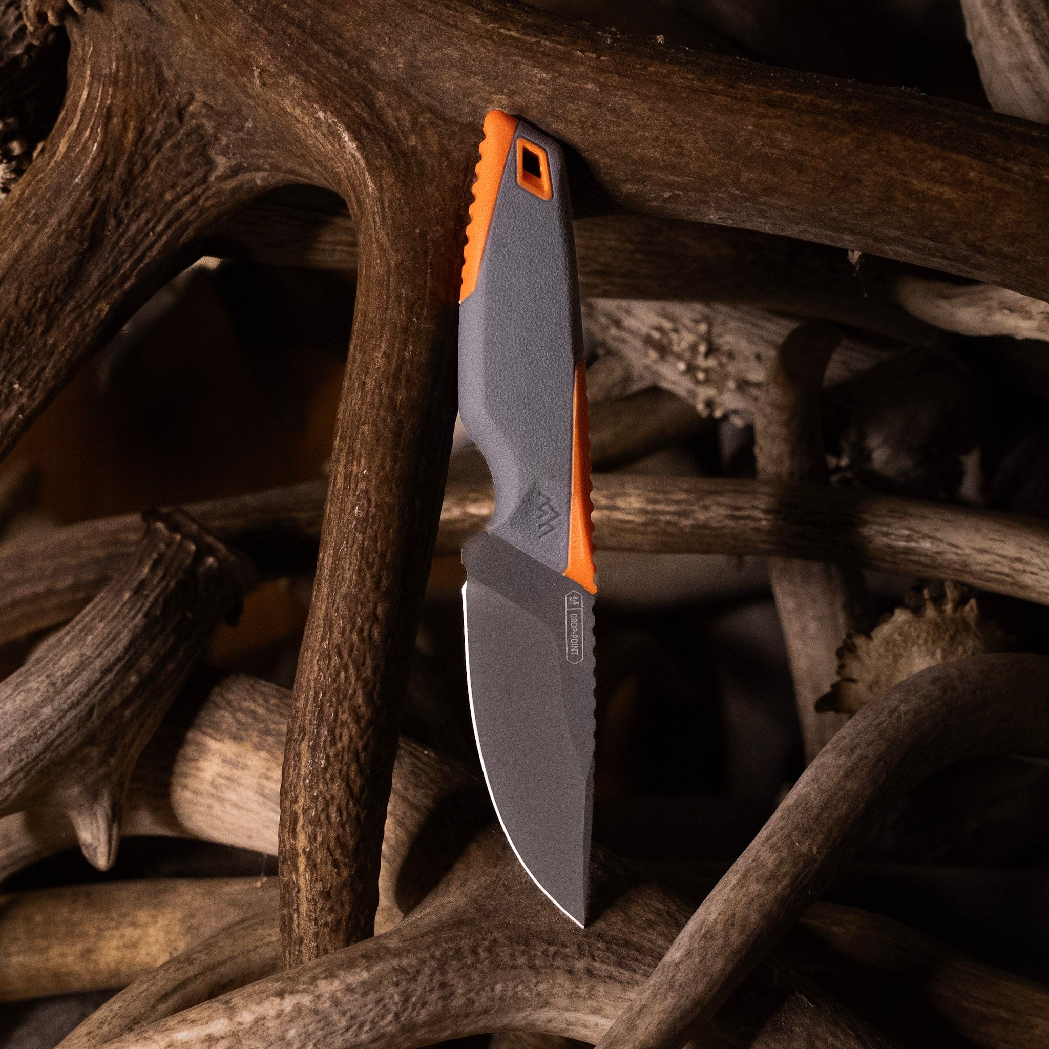 Outdoor Edge Vantex Drop Point Jagdmesser mit Scheide titan