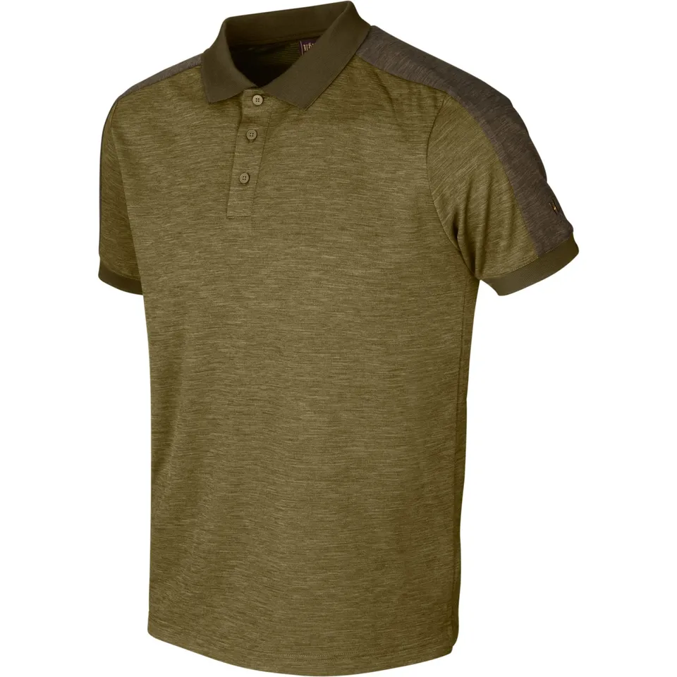 Härkila Tech Poloshirt Dark Olive/Willow Green 3XL geruchshemmend