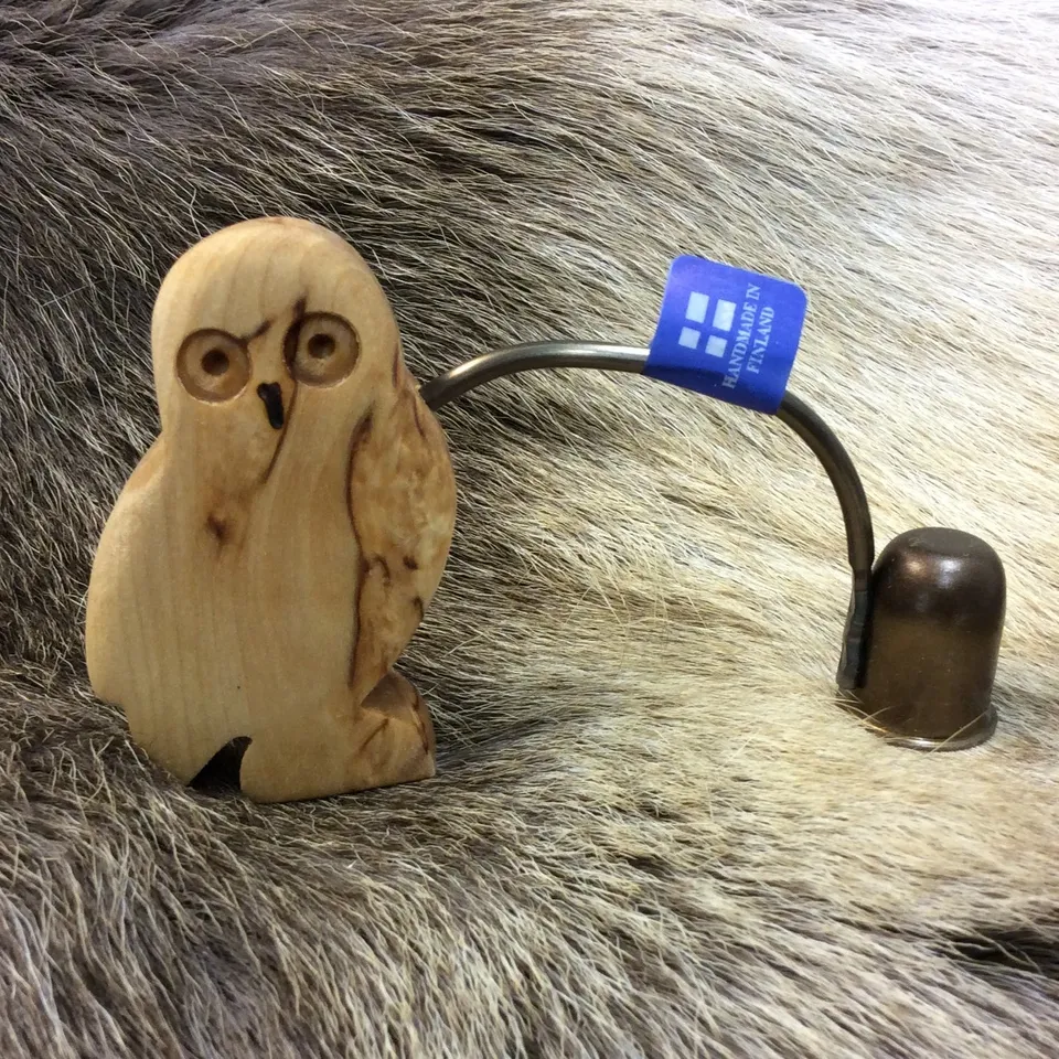 Wood Jewel Kerzenlöscher Eule Birke Metall