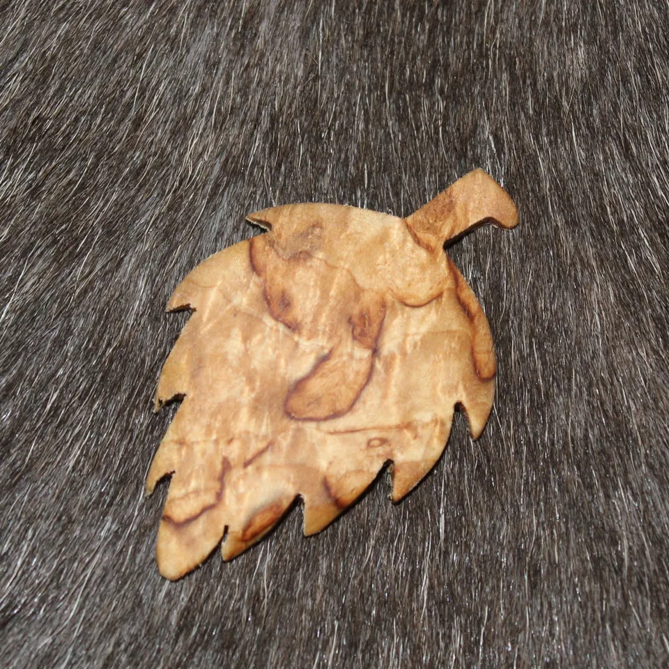 Wood Jewel Blatt Magnet Maserbirke Kühlschrank