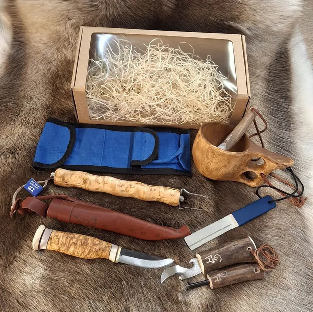 Wood Jewel Wilderness Survival-Set Maserbirke Feuerstahl Öffner