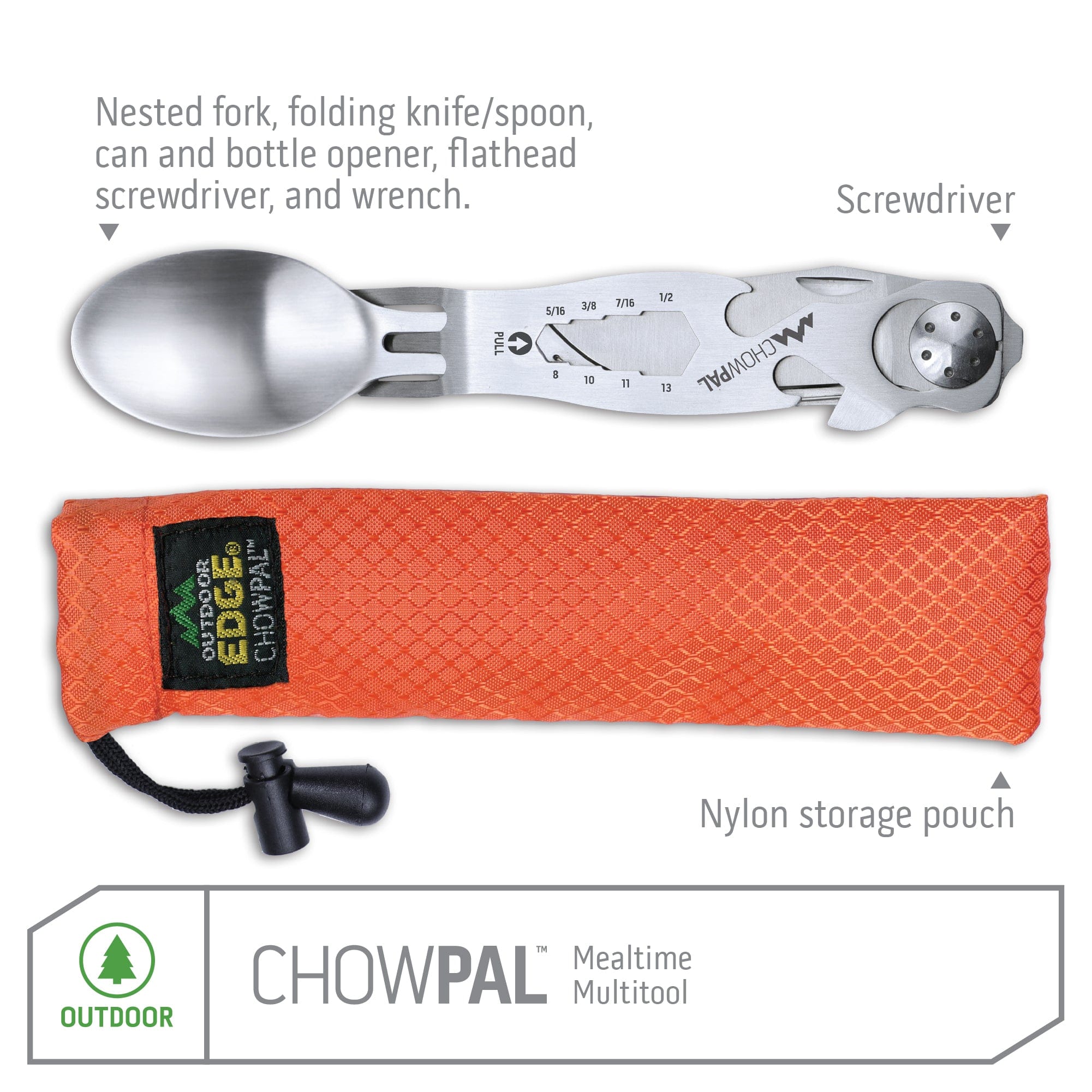Outdoor Edge ChowPal Camp Besteck Klappbar Edelstahl