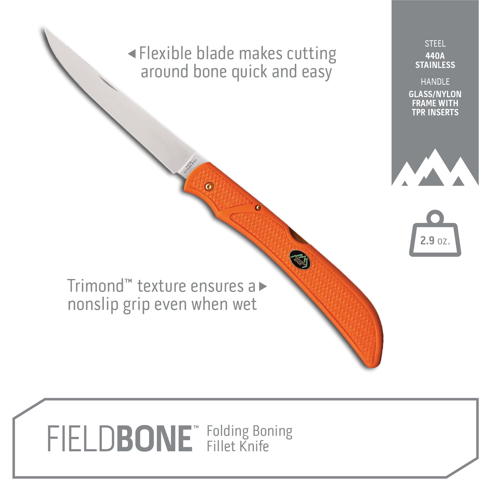 Outdoor Edge Fieldbone Filetiermesser Klappbar Orange