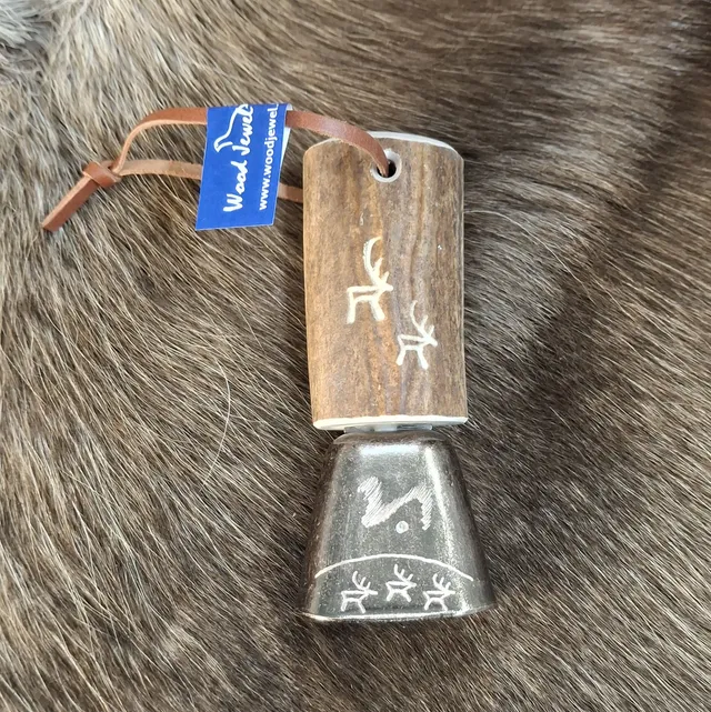 Wood Jewel KILI Schelle kurz Lederband graviert