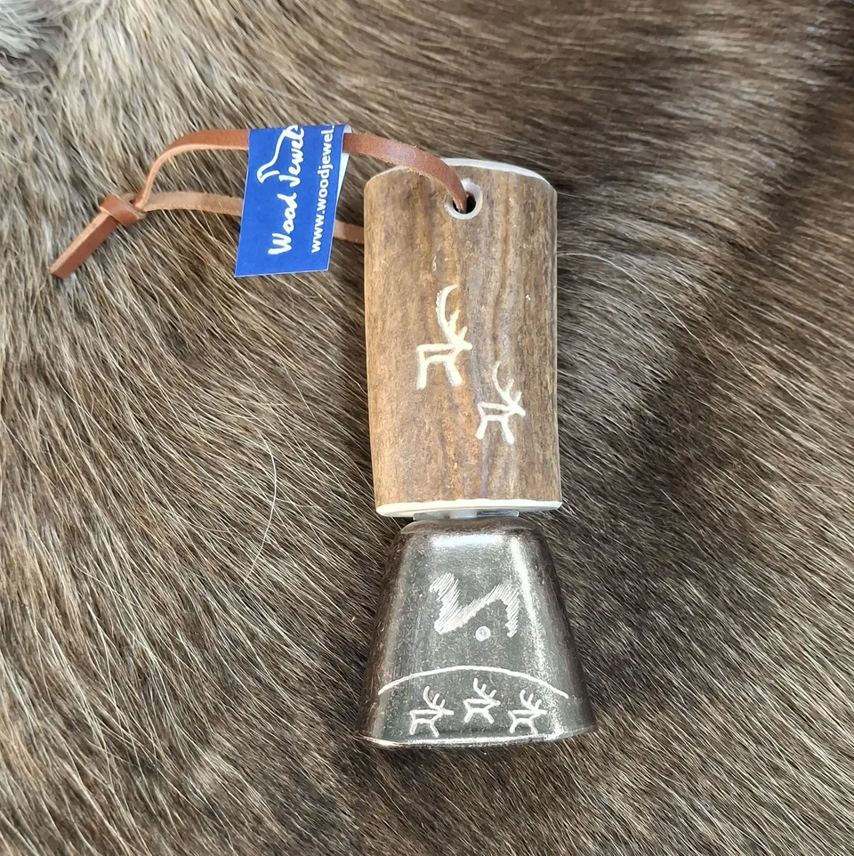Wood Jewel KILI Schelle kurz Lederband graviert