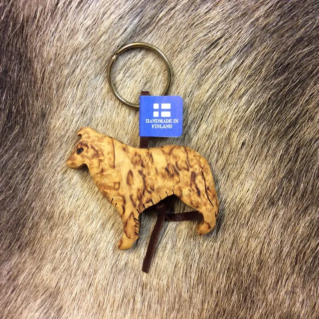 Wood Jewel 344 Collie Schlüsselanhänger Lederband