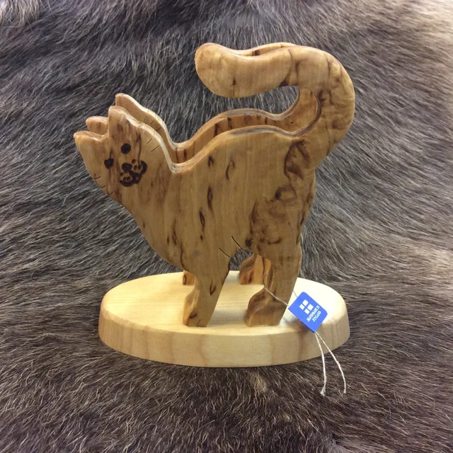 Wood Jewel 2022 Serviettenhalter Katze Maserbirke