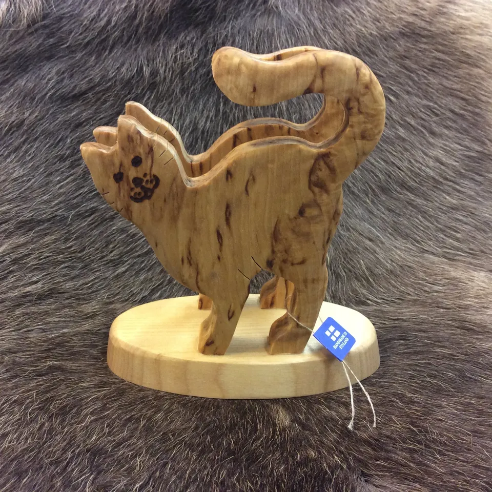 Wood Jewel 2022 Serviettenhalter Katze Maserbirke
