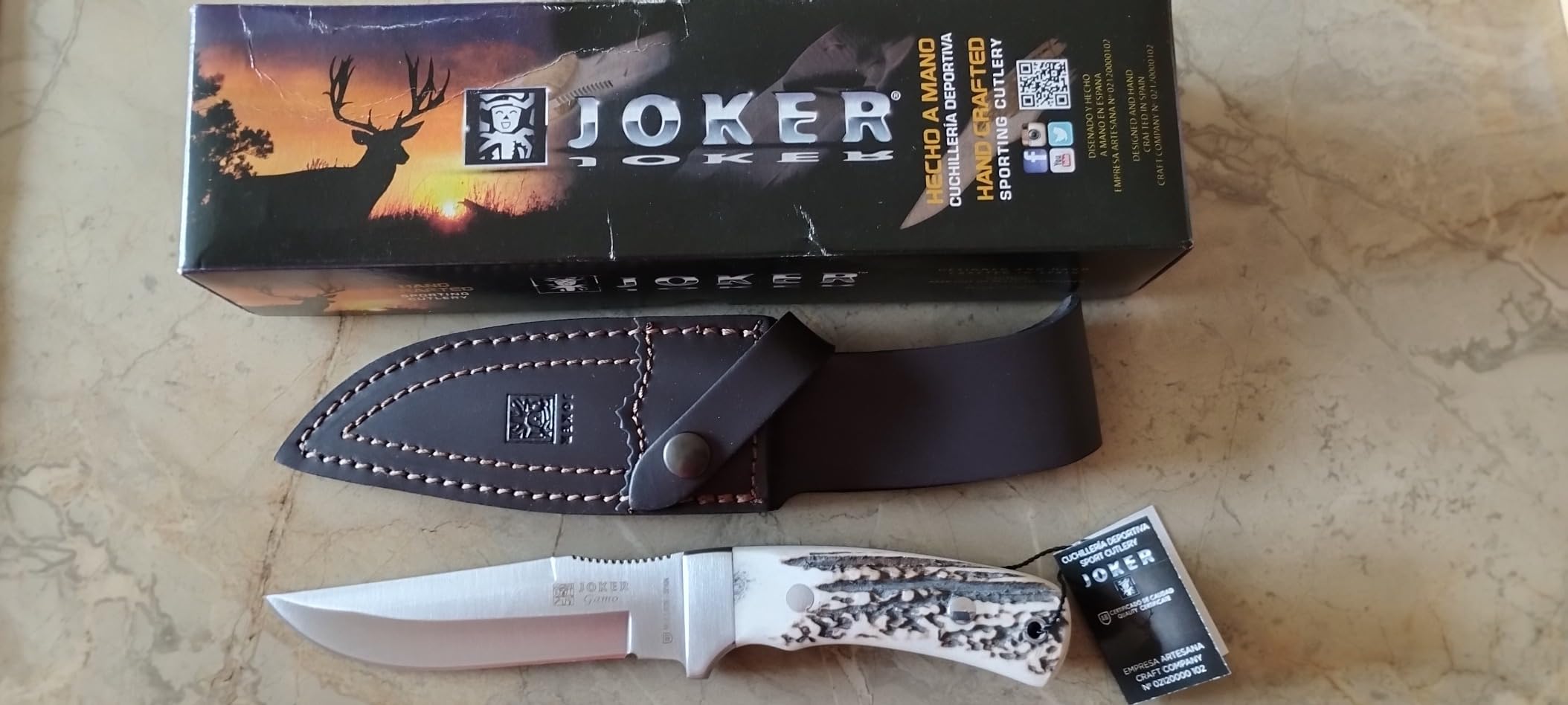 Joker Gamo CC45 Jagdmesser Hirschgeweih Haken 13 cm
